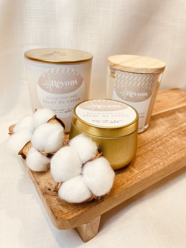 Bougie fleurie Fleur de coton – Image 2